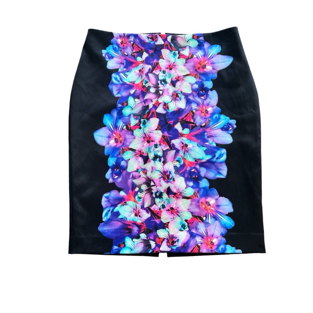 Express Hibiscus 🌺 Floral Black  Pencil Skirt